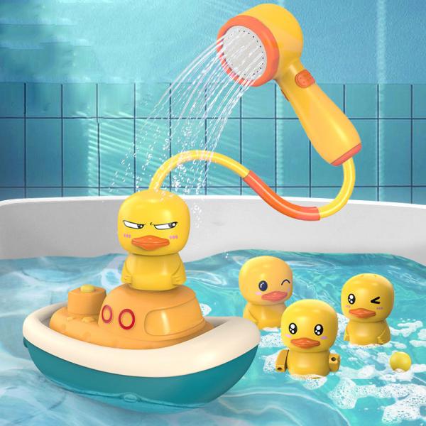 Gender-Neutral Summer Water Playing Toy Yellow Duck Electric Shower for 5-7 Years Old