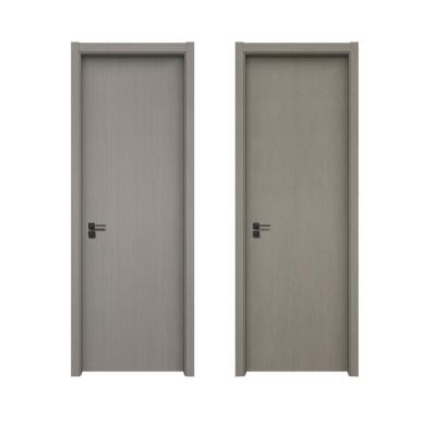 Modern Security Wooden Interior Doors Brown Gray Wood Veneer Door