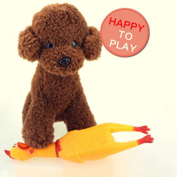 Yellow Rubber Chicken Squeaky Toys Sustainable Squeaky Chicken Dog Toys