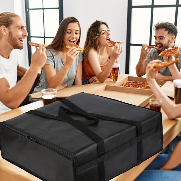 Pizza Carrier Insulated Bags Large For Deliveries, Insulated Pizza Carrier Delivery Bag Food Bag Professional Thermal Pizza Warmer Bags, Large Heavy Duty Pizza Carrier, Hot Cold Food Delivery Bag