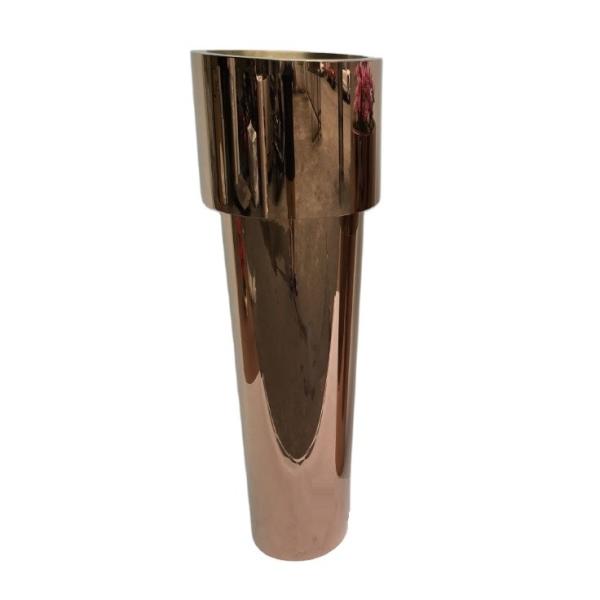 Stainless steel hotel lobby decorative planters metal flower pots