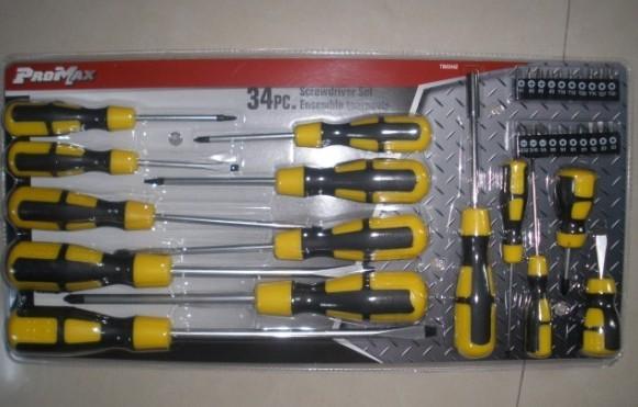 34 pcs screwdriver tool set ,with 1 pc bit handle .