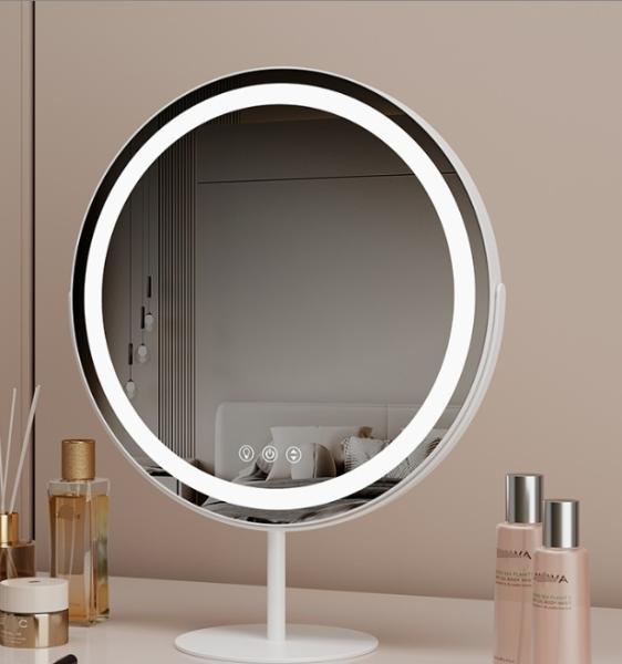 LED Makeup Mirror with Smart Touch Buttons USB Charging Interface and PVC Backboard for Personal Beauty