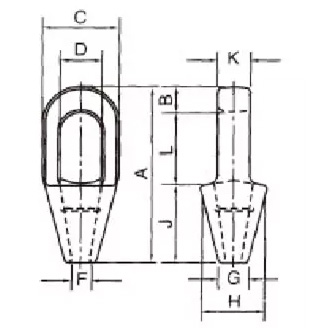 G417 Wire Rope Grooved Closed Spelter Socket Hot DIP Galvanized