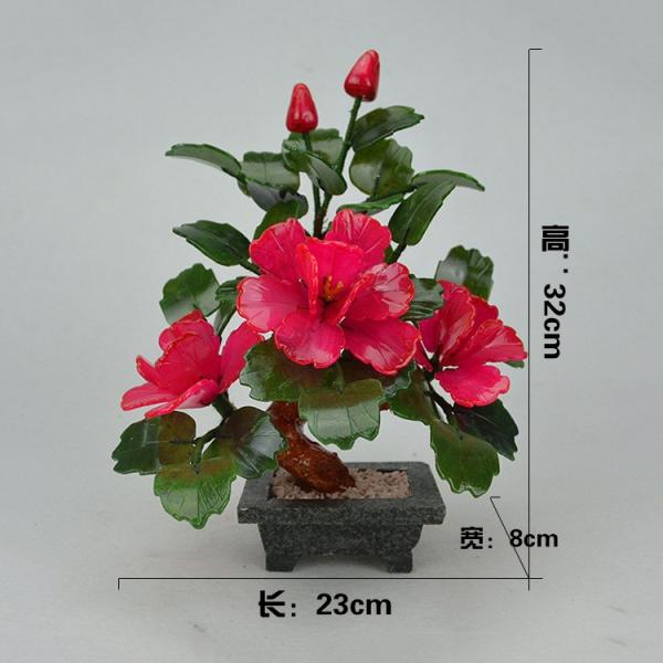 Add a Touch of Elegance to Your Home with 3 Peony Flowers Natural Jade Potted Plants