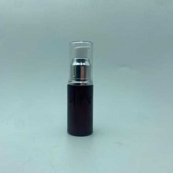 Glass Lotion Bottle 15ml Dark Red Serum Bottle with Shiny Gold/Silver Pump Eye lotion Bottle Pump Bottle Cosmetic Bottle OEM