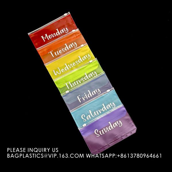 Cash Budget Envelopes For Budgeting Slider Zipper Binder Pouch Loose Leaf Bags Insert Pages Waterproof Document