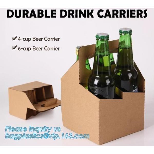 Eco Friendly Disposable Kraft Paper Take Out 2 Pack Coffee Cup Drink Carriers 2 Pack Paper Cup Holders bagease package