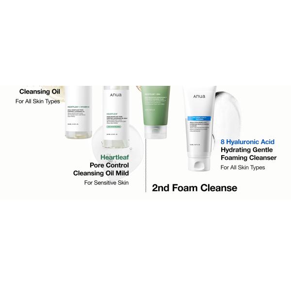 Korean Heartleaf Quercetinol Moisturizing Facial Cleanser Foam BHA Hyaluronic Acid Blackhead Remover 150ml 5.07oz