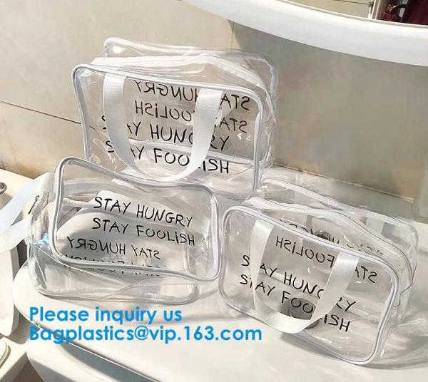 PVC, Nylon, slider closure Stadium Bag, Clear tote Bag, Beach Bag Handbag, Travel & Gym Zippered Tote Bags