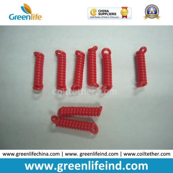Black Plastic Spring String Key Chain Straps Waiting for Swivel Hooks