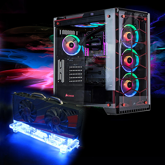 Видеокарта 16X вертикальное Kickstand PCI e 3,0 со светом СИД RGB и расширением Cabl PCI-E