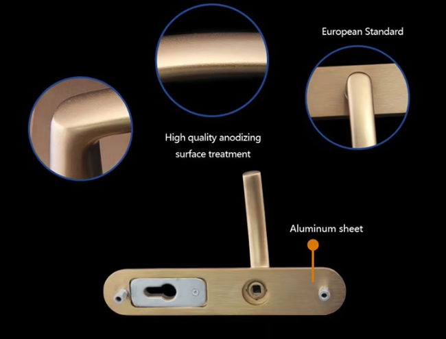 Spindle Aluminium External Locking Door Handles