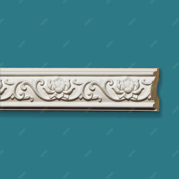 GB-82022 European Style Polyurethane Foam Carved Flame Resistance House Renovation Cornice Corners For Building Decor
