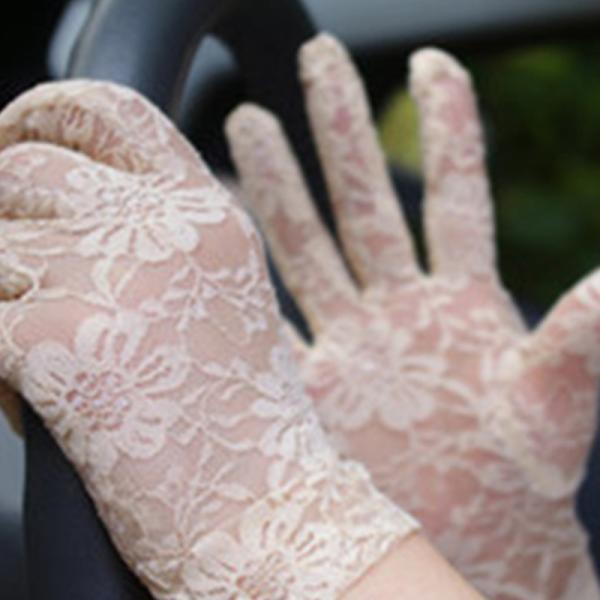 Noble Liturgical Dance Accessories Polyester Short Lace Gloves Flowers Pattern