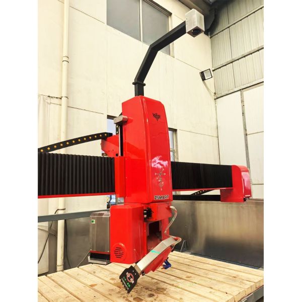 5 Axis Stone CNC Bridge Cutting Machine Bearing Engine Motor Gear Pump PLC Gearbox 200mm Thickness 15KW Power 1 Year Warranty