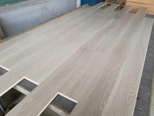 light grey washed Russian Oak Engineered wood flooring, premium AB grade