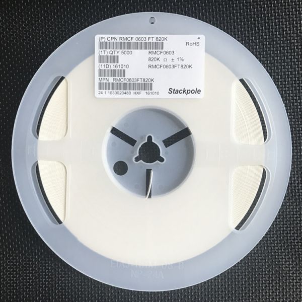 RMCF0603FT820K 820kΩ Thick Film Chip Resistor 0603 Case Size 1% Tolerance 100ppm