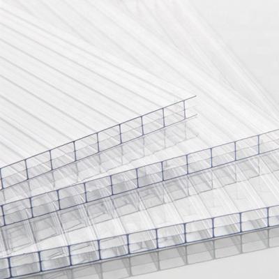 Anti UV 4mm 6mm 8mm 10mm Clear Alveolar Policarbonato Sheet , Hollow Poly Carbonate Panel