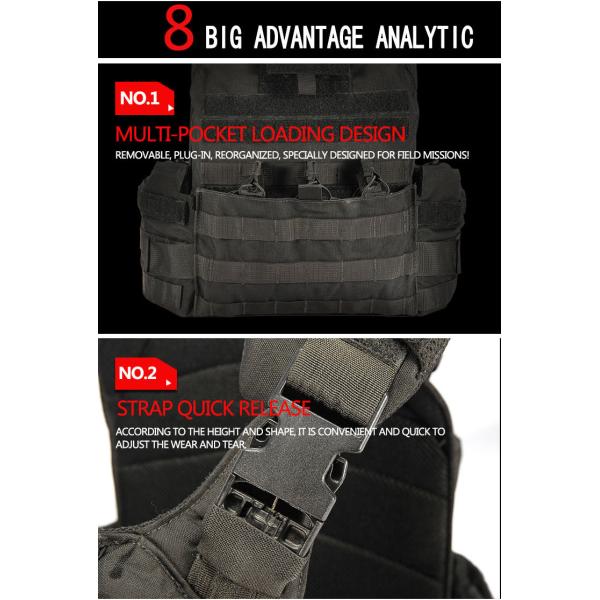 Lightweight Assault Tactical Ballistic Vest Police Swat S - 4XL Size CE ROHS FCC