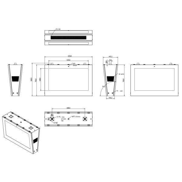 55inch Dual Sided Hanging Bus Stop Digital Signage IP55 Outdoor Display