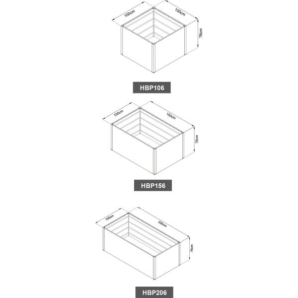 HBP Series Metal Raised Garden Beds 0.6mm Galvanised Steel