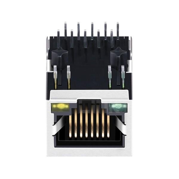 LPJG0820HENL 100/1000 Base-T Green/Yellow LED Tab Down 1 Port RJ45 Connector with Magnetics