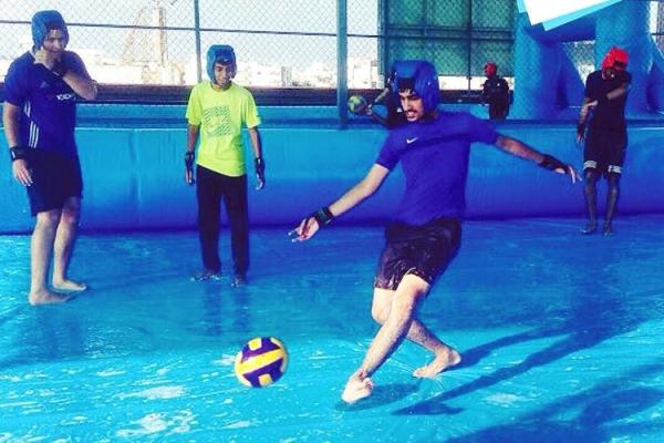 Customized Mad 's Over Sport 20x10m Inflatable Soap Football Arena / Inflatable Soapy Football