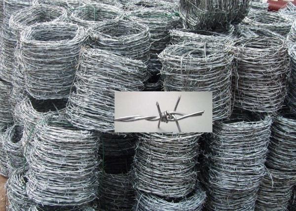 Single Twisted Galvanized High Tensile Barbed Wire Security For Industry