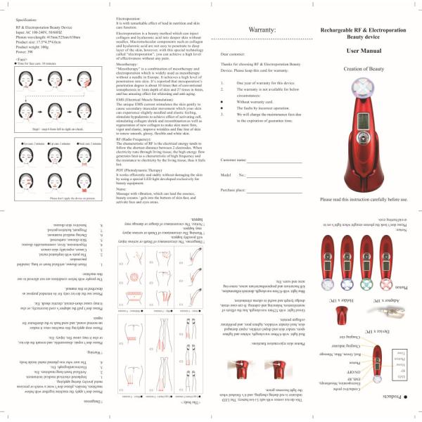 ABS Material Electroporation Beauty Device , Face Lift Devices Home Use