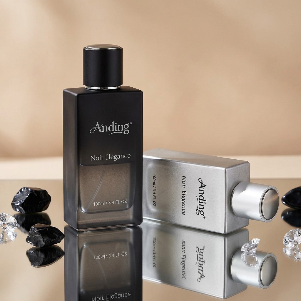 Empty Perfume Bottles Rectangle Glass 100ml Cylinder Magnetic Cap Crimp Neck