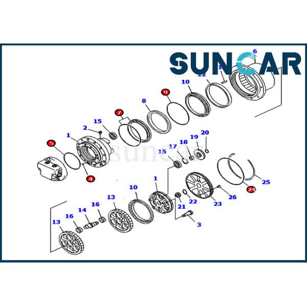 TZ511B9000-01 Travel Motor Seal Kit TZ511B900001 Final Drive Repair Kit For Komatsu PC45-1 PC50UD-2