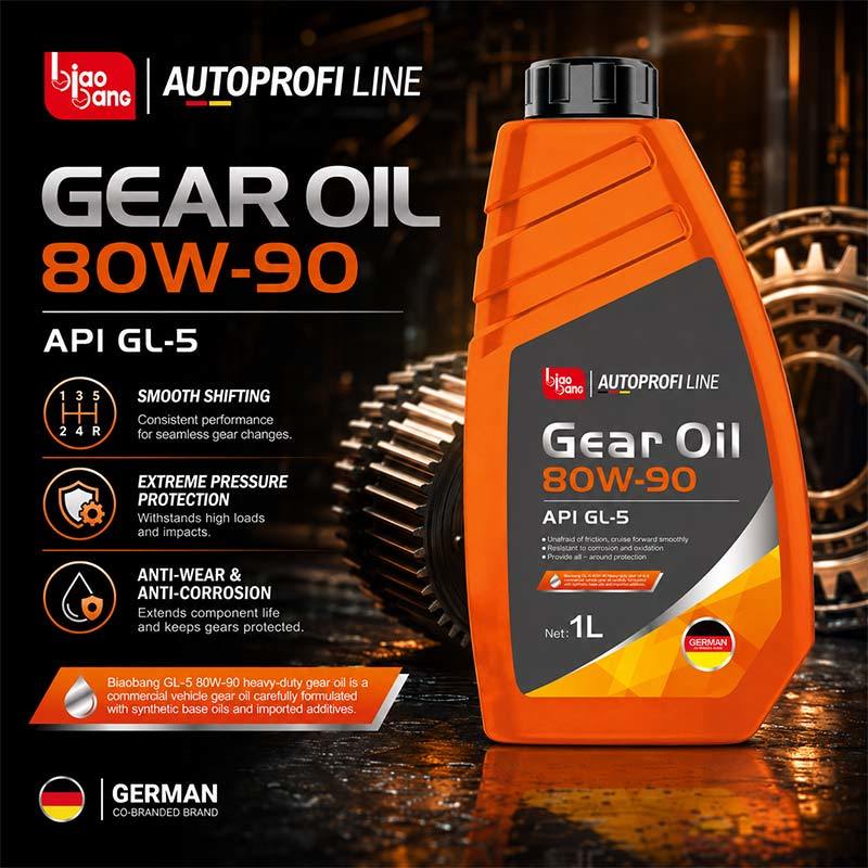 API GL-5 80W-90 Fully Synthetic Gear Oil for Heavy Duty Vehicles and Commercial Applications