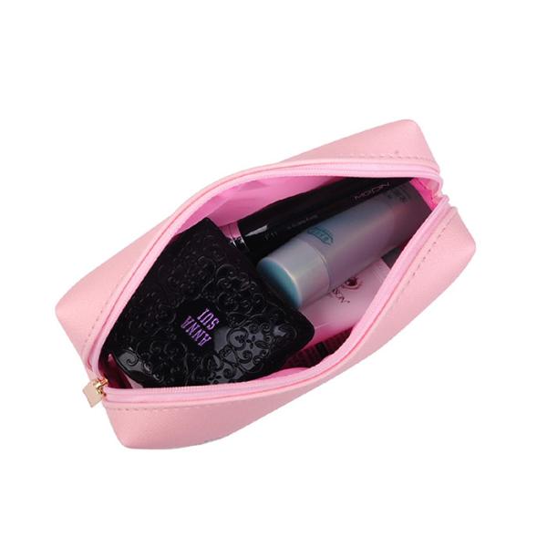 Cartoon Pattern Promotional Toiletry Bag Leather Material With Custom Design