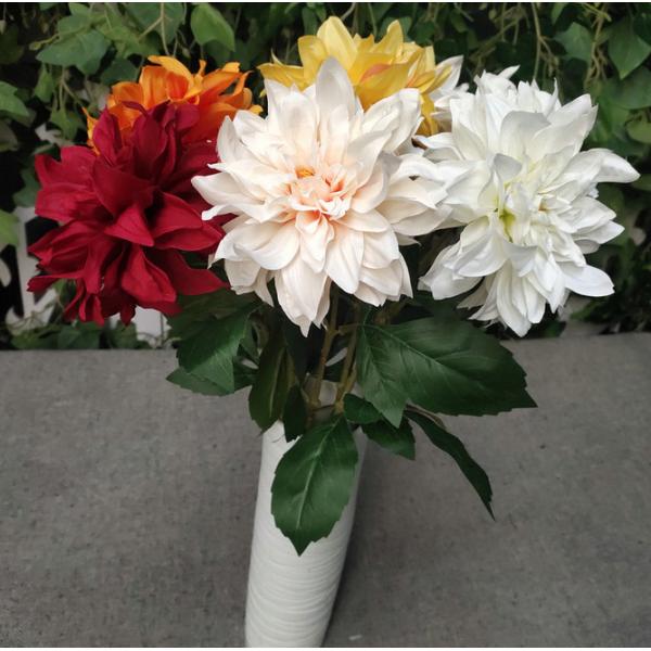 European Style 3 Heads Dahlia Artificial Flower For Home Party Wedding Silk Flower