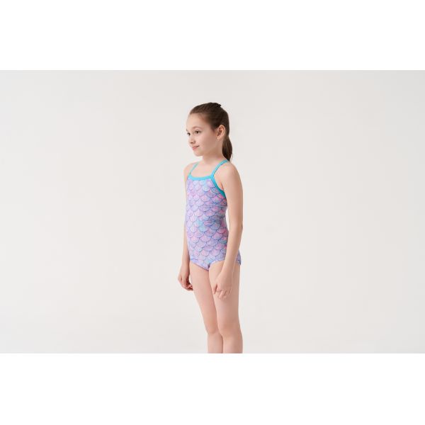 UPF30 Breathable Off the Shoulder Girls Swimwear One Piece Swimsuit for Summer Beach