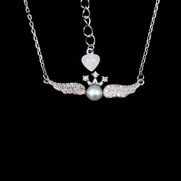 Жемчуг корейского ожерелья жемчуга серебра стиля пресноводный с круглой формой сердца