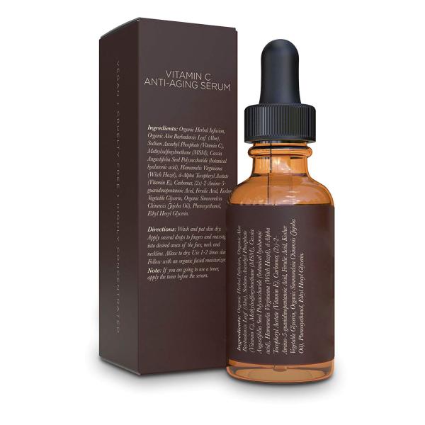 15ml soro da vitamina C com os ingredientes orgânicos e naturais hialurónicos do ácido