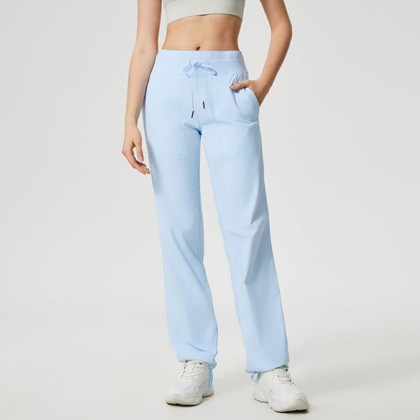 Women's Drawstring Scrub Pants Breathable Lightweight Straight for Medical Work Wear