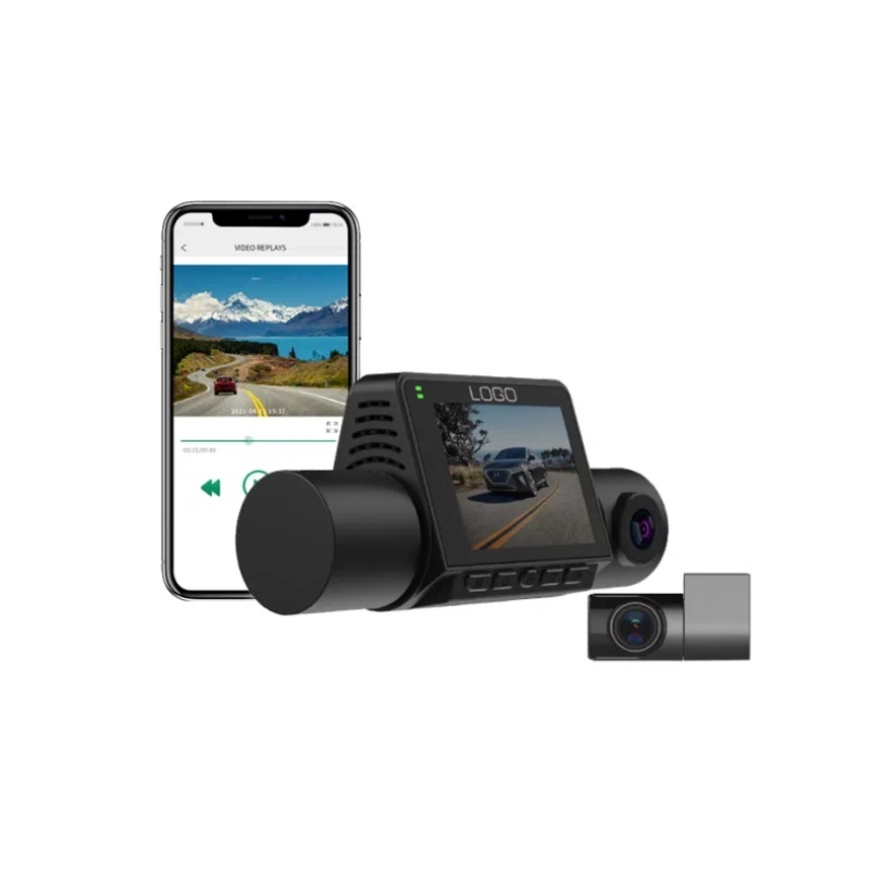 3 Lens Vehicle Dash Cam with 2K Front Camera / 1080P Cabin Rear Car Recorder