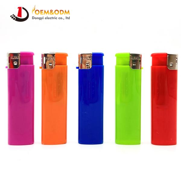 Dongyi 2025 OEM 75mm Disposable Plastic Electronic Lighters Cigar Smoking Electric Custom Logo Gas Cigarette Lighter
