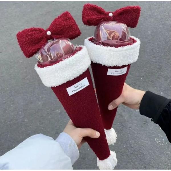 Christmas bouquet, Christmas Eve single bow apple cone bouquet, handmade diy material package, Christmas gift
