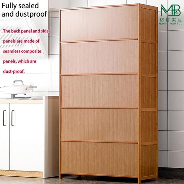 High Quality Bamboo Vertical Storage Cabinets For Kitchen