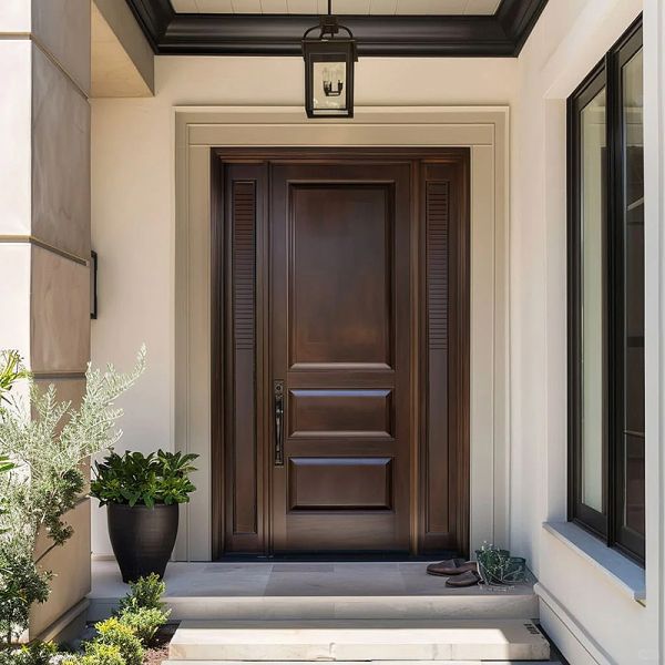 Modern Black Cold Rolled Steel Door Fireproof Anti Theft Heavy Duty Commercial Entry Door