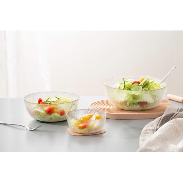 Clear Crystal Glass Kitchen Wares Prep Bowls 3 Piece Machine Made