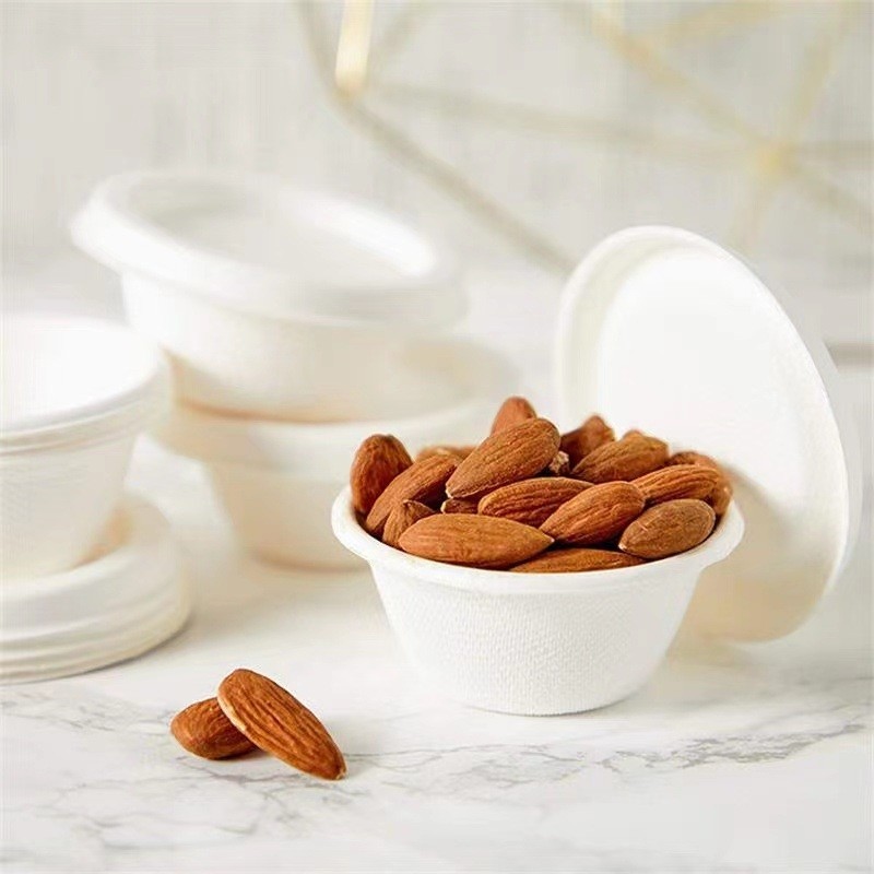 Customized Request Biodegradable Disposable Food Container Bagasse Pulp Salad Bowl