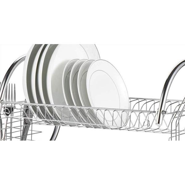 SS H39.5cm 2 Tier Kitchen Storage Rack , 1.28KG Two Tier Shelf Organizer