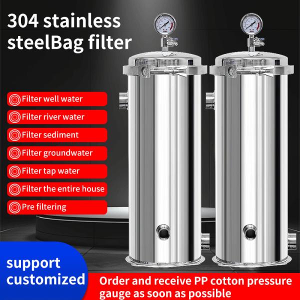Industrial 304 Stainless Steel Water Filter Double Filtration Water Treatment System