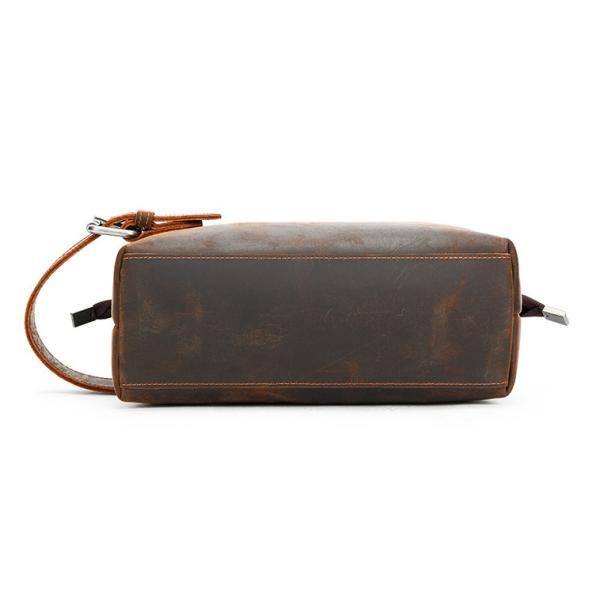 Crazy horse leather vintage toiletry bag Genuine Leather Woven Clutch Bag Unisex Portable Handheld Storage Bag Leather Large Capacity Toiletry Bag Wholesale
