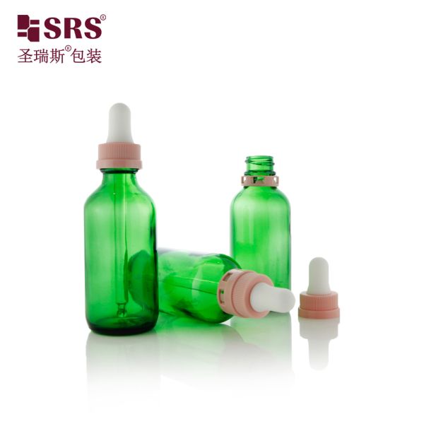 Durable 30ml 60ml Glass Dropper Bottle with Tamper Evident Cap for Skincare